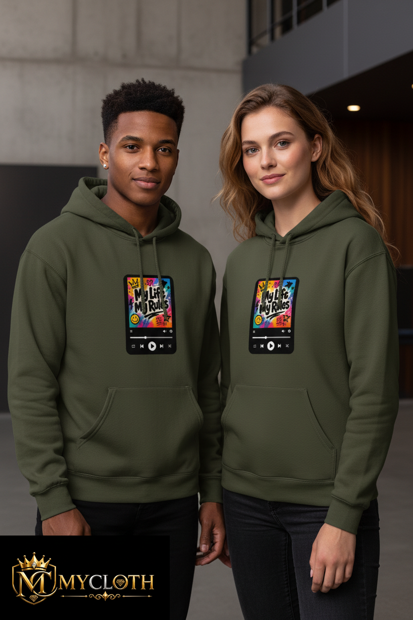 Hoodie : My Life My Rule ( in Multiple Colours )