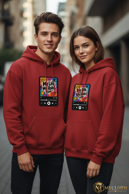 Hoodie : My Life My Rule ( in Multiple Colours )