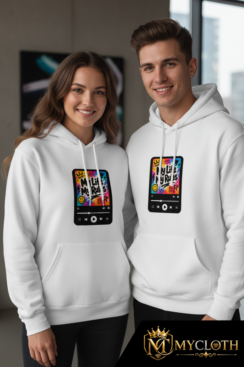 Hoodie : My Life My Rule ( in Multiple Colours )
