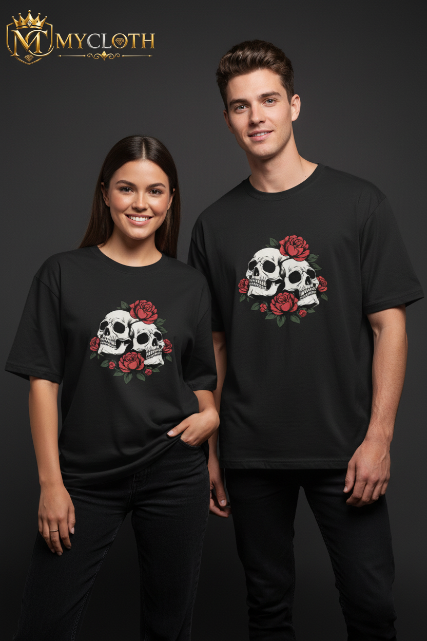 Skull Beauty Oversized Standard T-Shirt ( in Multiple Colours )