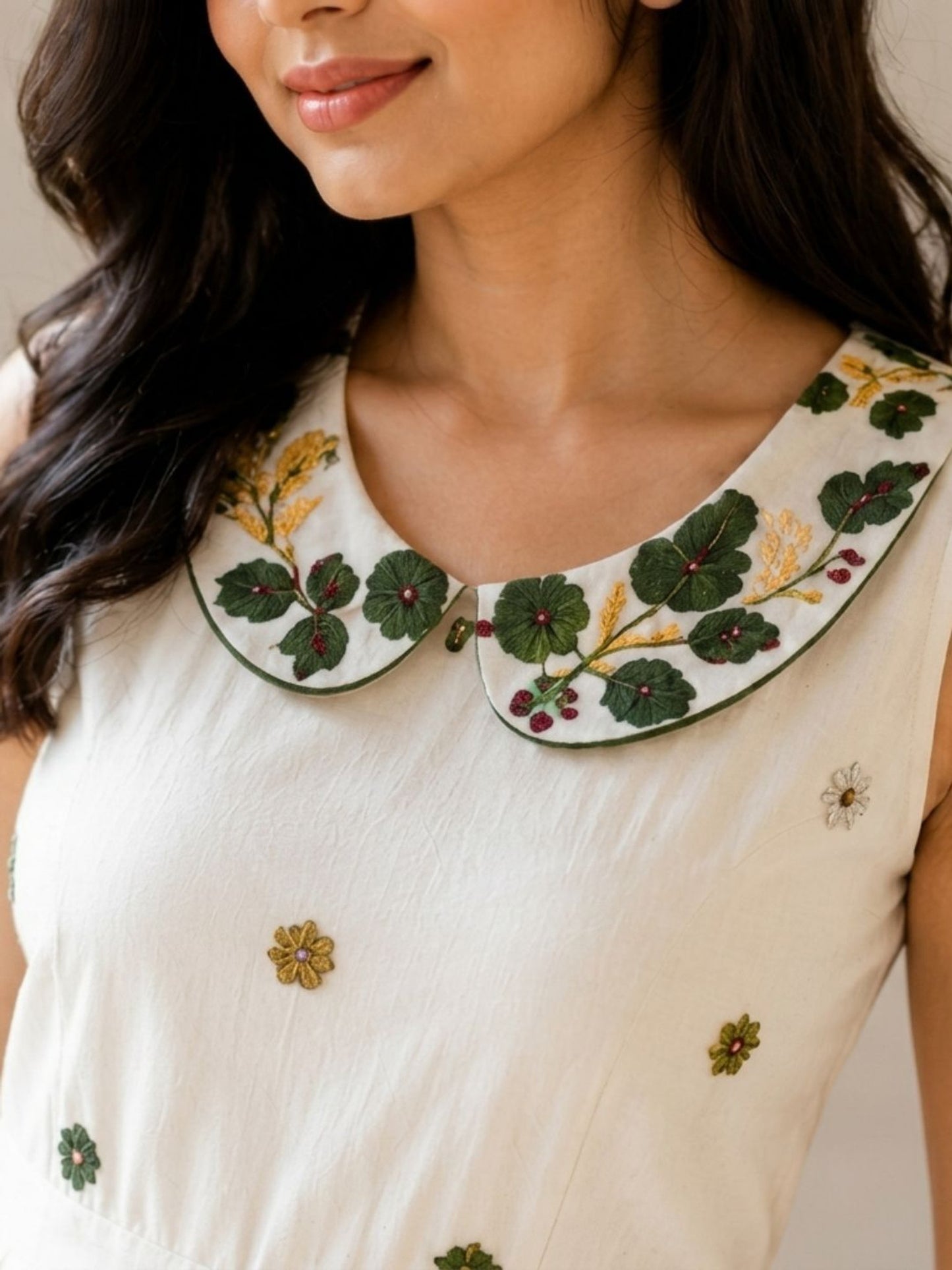 Women's Premium White Floral Fit & Flare Midi Dress | Elegant Casual & Party Wear